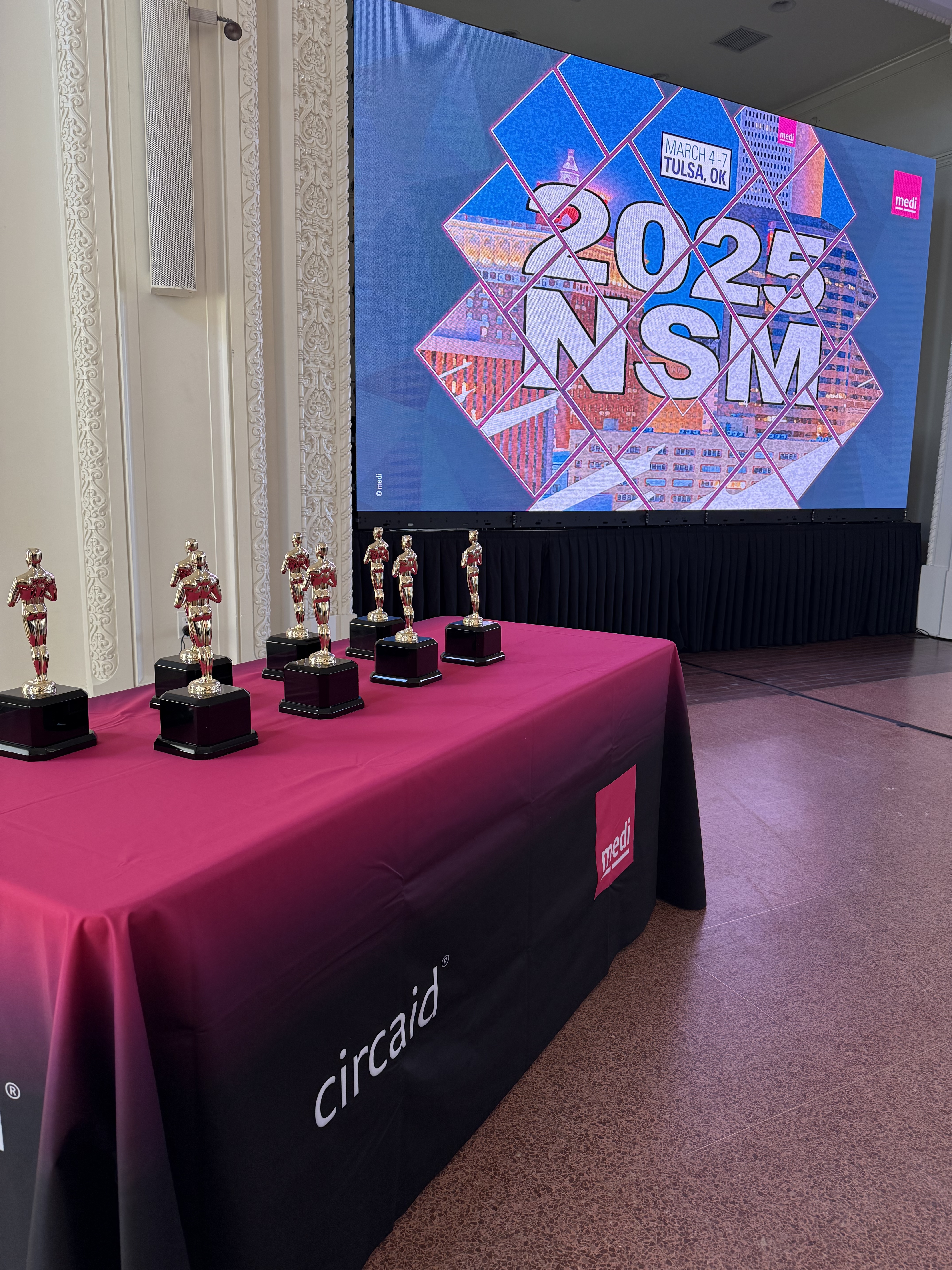 LED wall with awards display